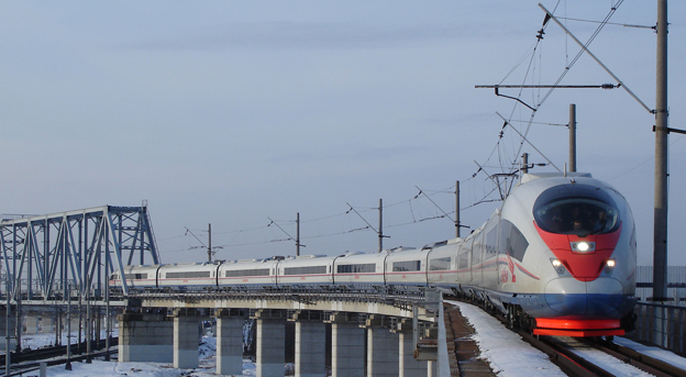 Velaro RUS stellt Geschwindigkeitsrekord auf / Velaro RUS sets n Der Sapsan von Siemens kommt gut an in Russland (Foto: Siemens)